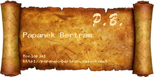 Papanek Bertram névjegykártya